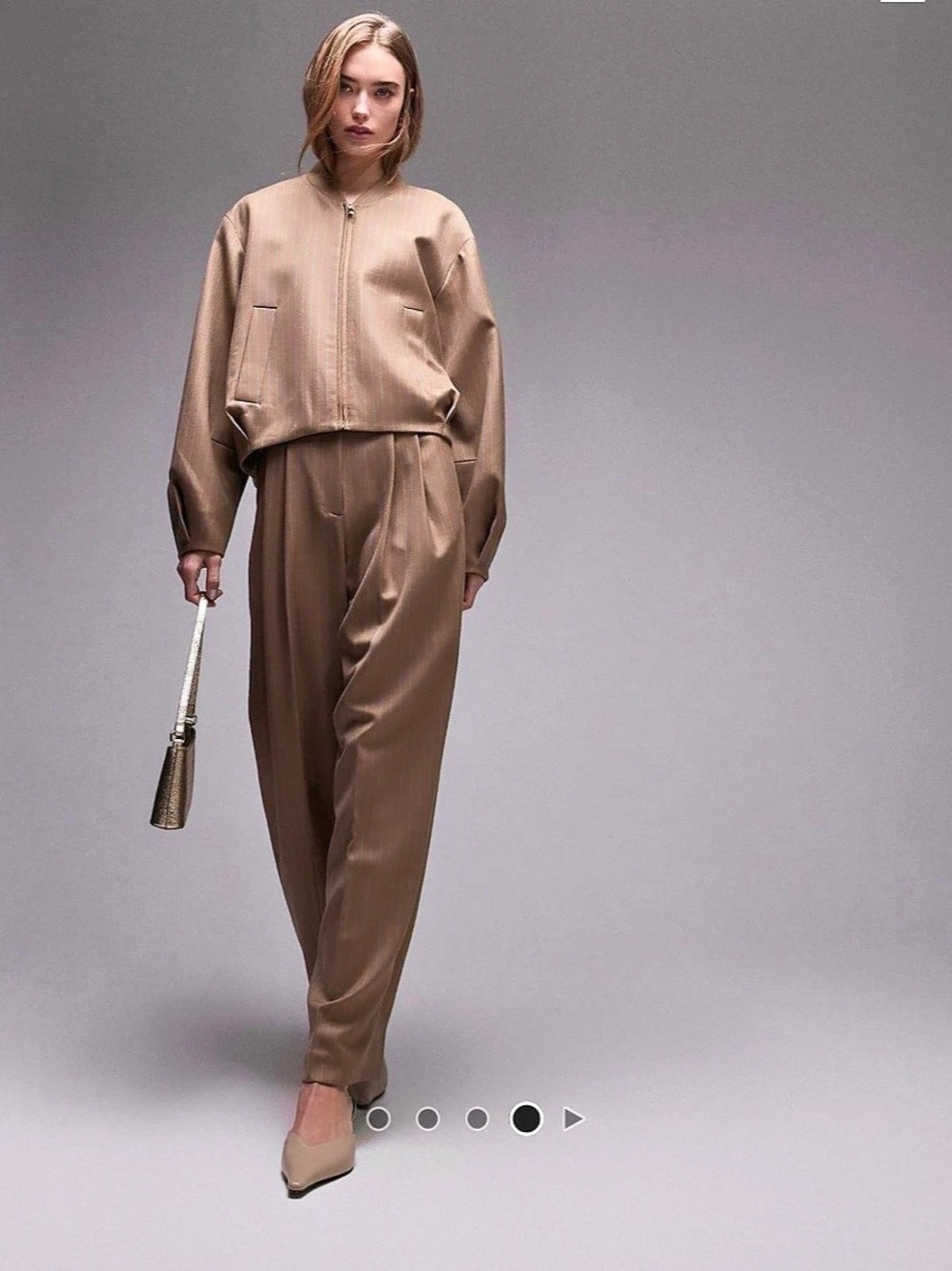 & Other Stories & Striped Jumpsuit Set in Brown Size Small Like New